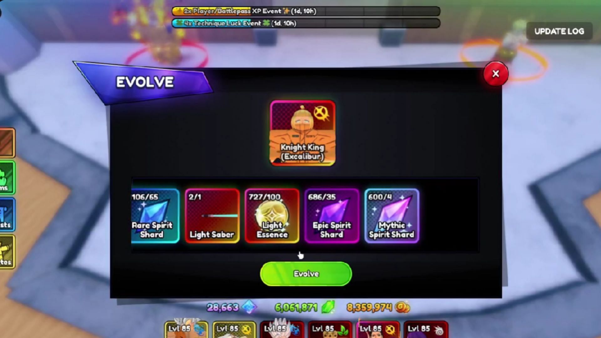 Evolving Knight King (Image via Roblox | YouTube@NiNZ)